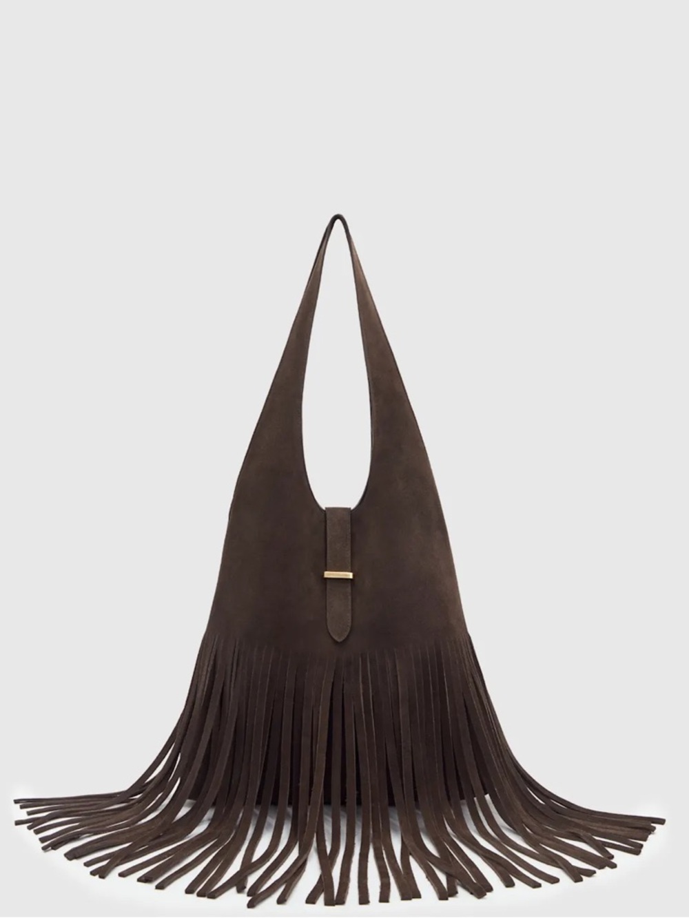 NWT Reformation Ivy Fringe Tote Bag Boss Brown Suede - Picture 15 of 17